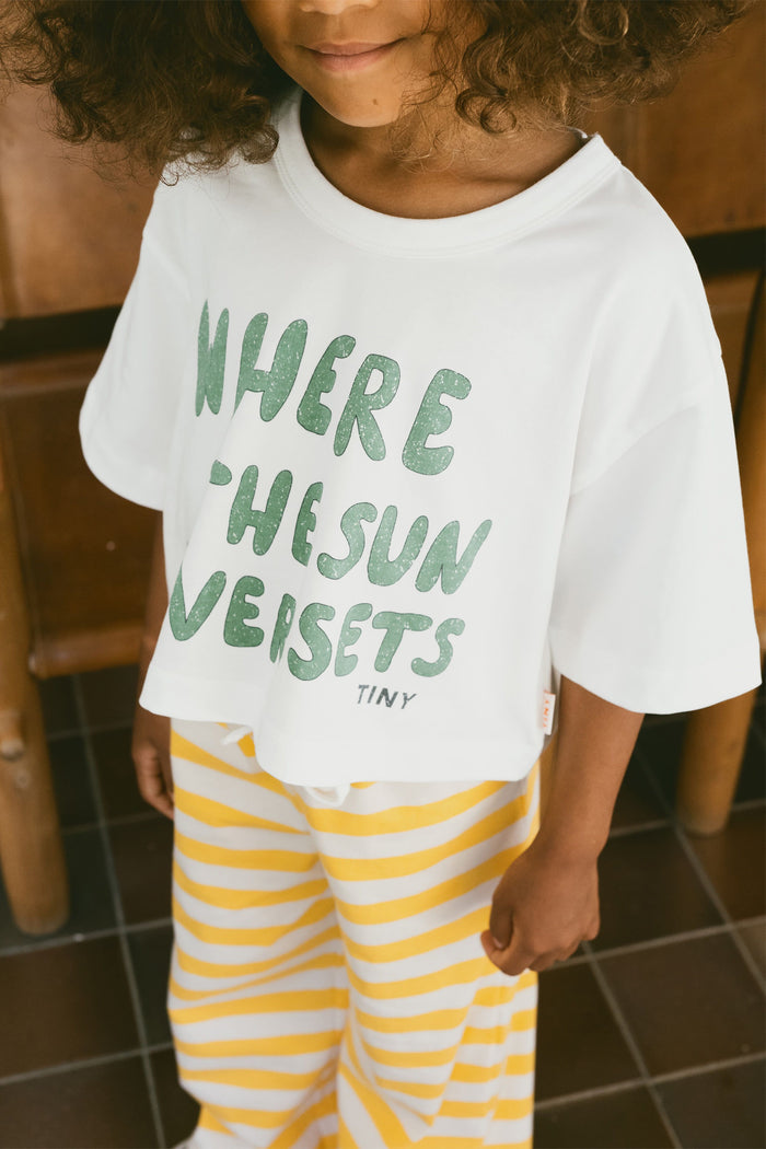 The Sun Graphic Crop Tee in Off-White