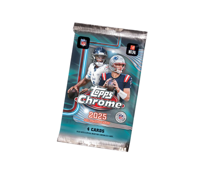 Topps Chrome 2025 NFL Football Trading Cards Pack (4 Cards)