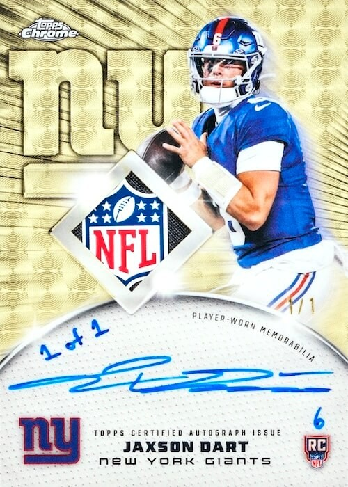 Topps Chrome 2025 NFL Football Trading Cards Pack (4 Cards)