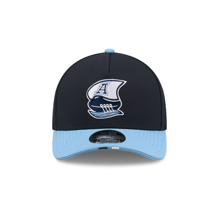 Toronto Argonauts CFL 2026 New Era On-Field Side Line 9FORTY M-Crown A- Frame Adjustable Hat - 2 Tone Black/Sky Blue