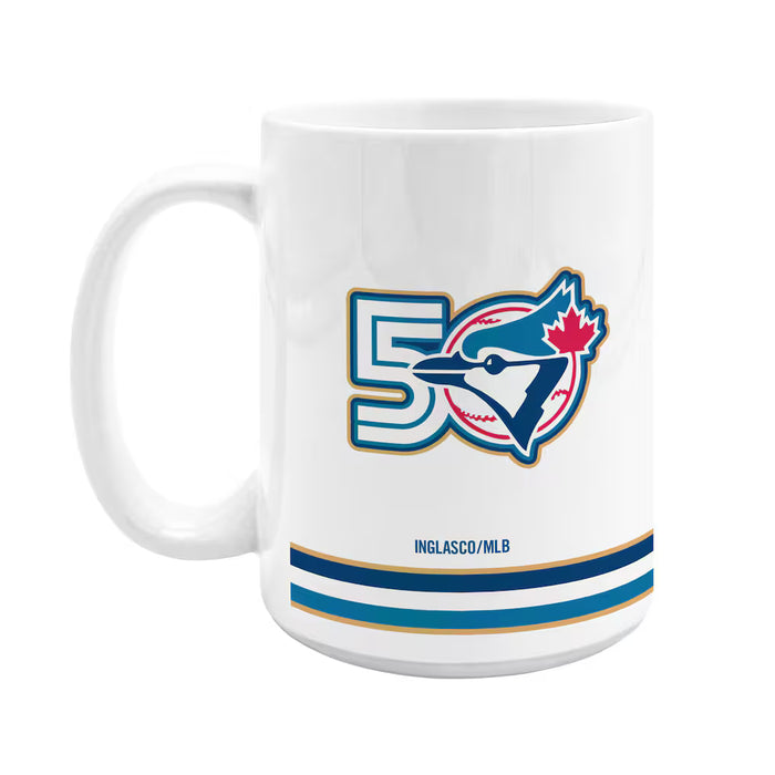 Toronto Blue Jays 50th Season Anniversary 15oz Sublimated Mug - White