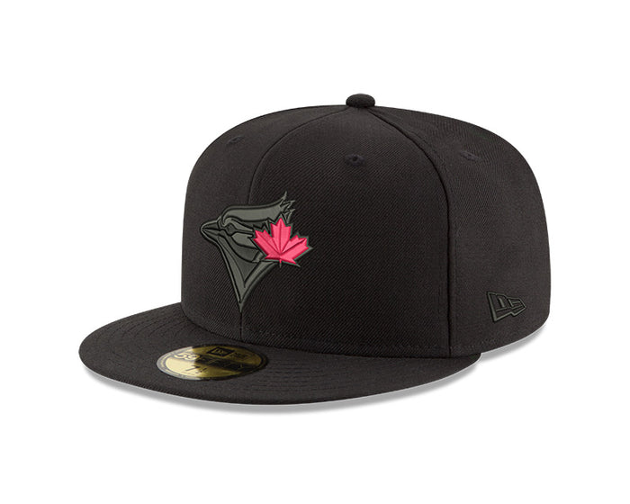 Toronto Blue Jays Black/Red Blackout 59fifty Fitted Hat