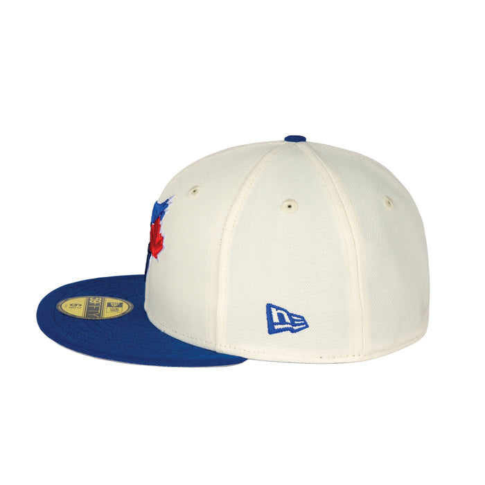 Toronto Blue Jays New Era 2-Tone Cream - 50th Season Anniversary 59FIFTY Fitted Hat with Embroidered Patch