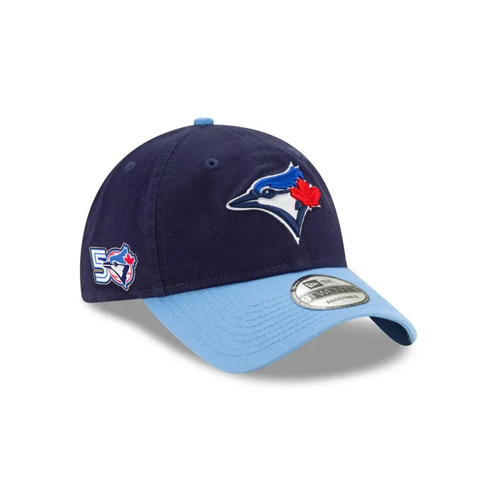Toronto Blue Jays New Era 50th Season Anniversary On-Field 9TWENTY Two-Tone Alt 4 Blue Adjustable Hat