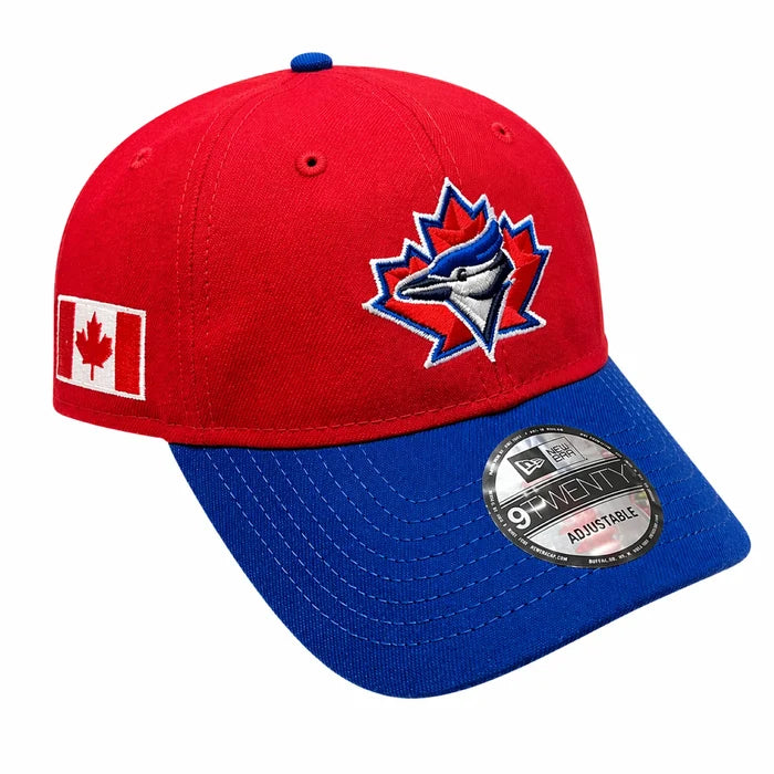 Toronto Blue Jays New Era Canada Day On-Field 9TWENTY Adjustable Hat - Two Tone Red/Blue