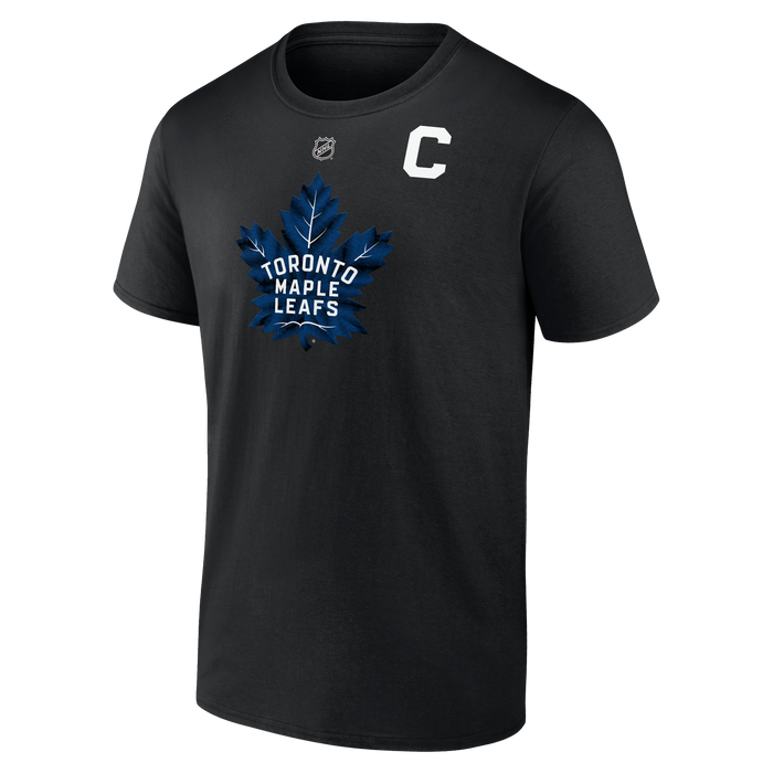 Toronto Maple Leafs Auston Matthews #34 Fanatics Name and Number with "C" T-Shirt -Black