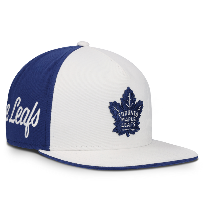 Toronto Maple Leafs Fanatics Authentic Pro 2026 Draft Alt 2 Flatbrim Snap Back Hat - White/Blue
