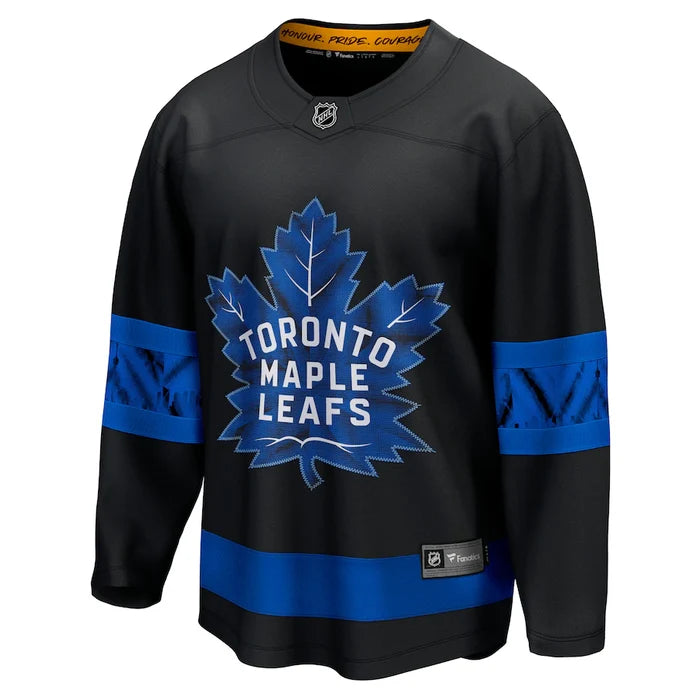 Toronto Maple Leafs Fanatics Branded Black - Alternate Premier Breakaway Reversible Jersey - Flip