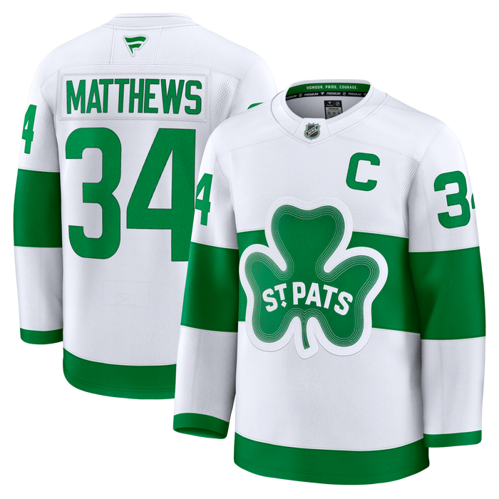 Toronto Maples Leafs St. Pats Auston Matthews #34 "C" Fanatics Premium Jersey