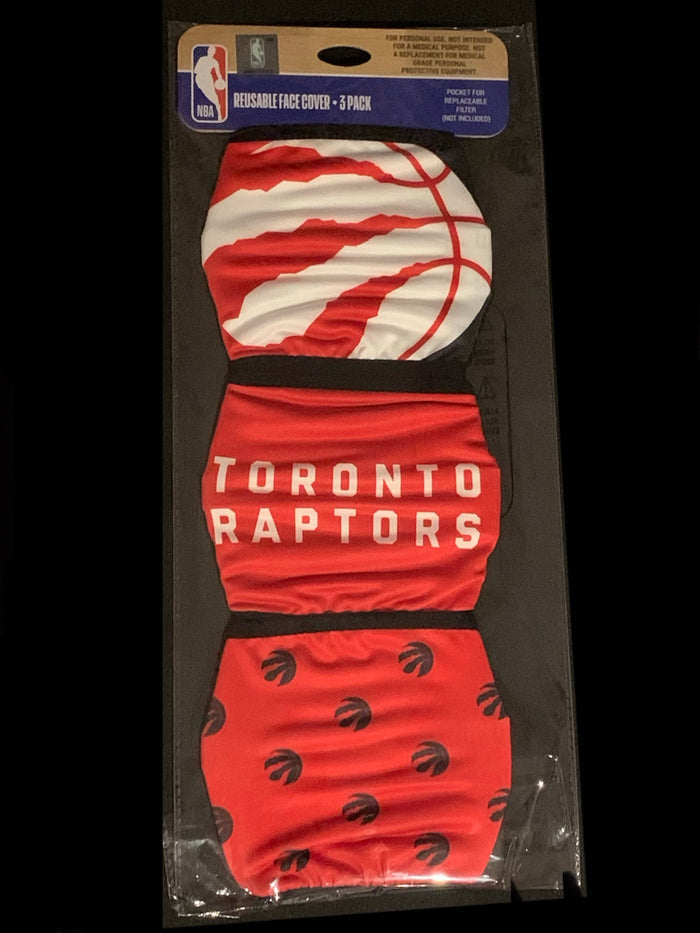 Toronto Raptors Game Time FOCO NBA Face Mask Covers Adult 3 Pack