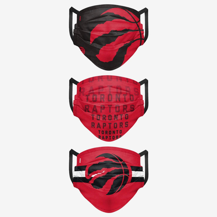 Toronto Raptors Match Day FOCO NBA Face Mask Covers Adult 3 Pack