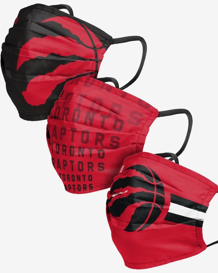 Toronto Raptors Match Day FOCO NBA Face Mask Covers Adult 3 Pack