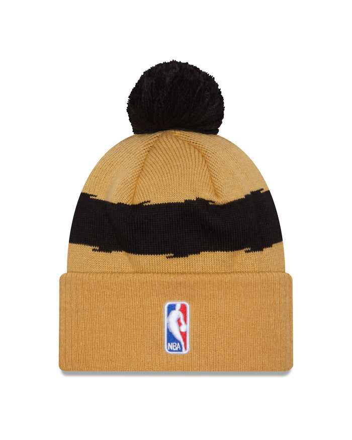 Toronto Raptors New Era City Edition 2023-24 Pom Knit Toque - Tan/Black