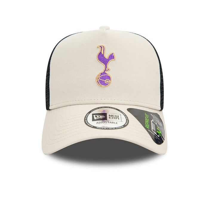 Tottenham Football Club Purple Gold Logo Cream / Black Trucker New Era Adjustable Hat