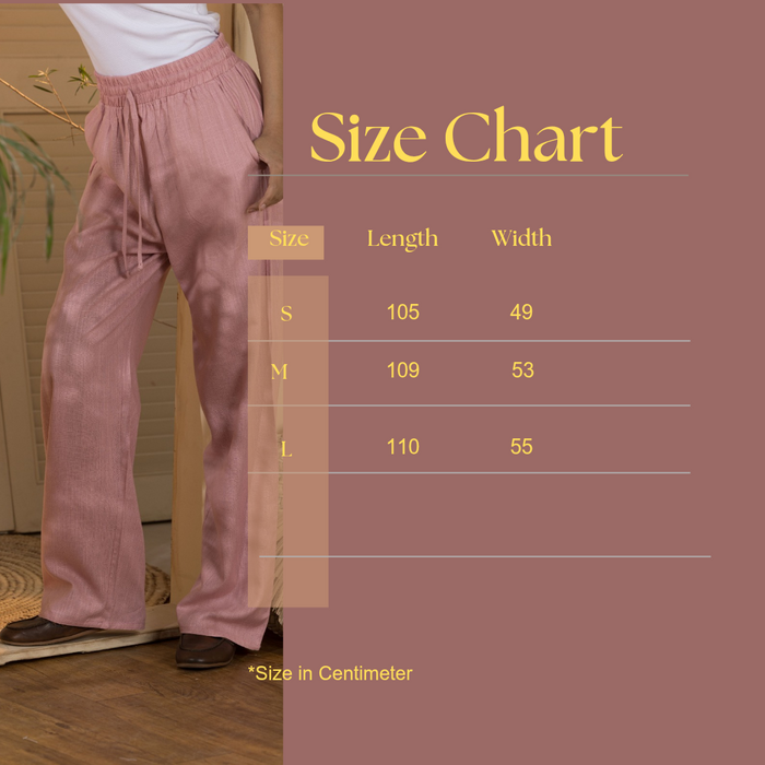 Trousers-Women's Linen Wide Leg Pants-Pink