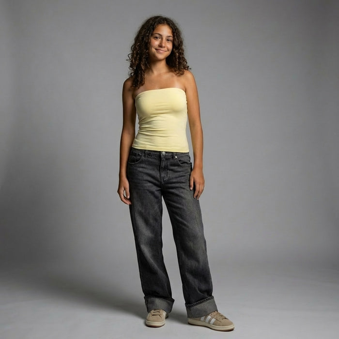 Tube Top-Butter Yellow