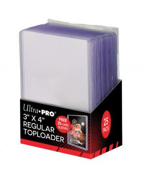 Ultra Pro Toploaders 3X4 Regular 25pt Pack With 25 Free Cards Sleeves