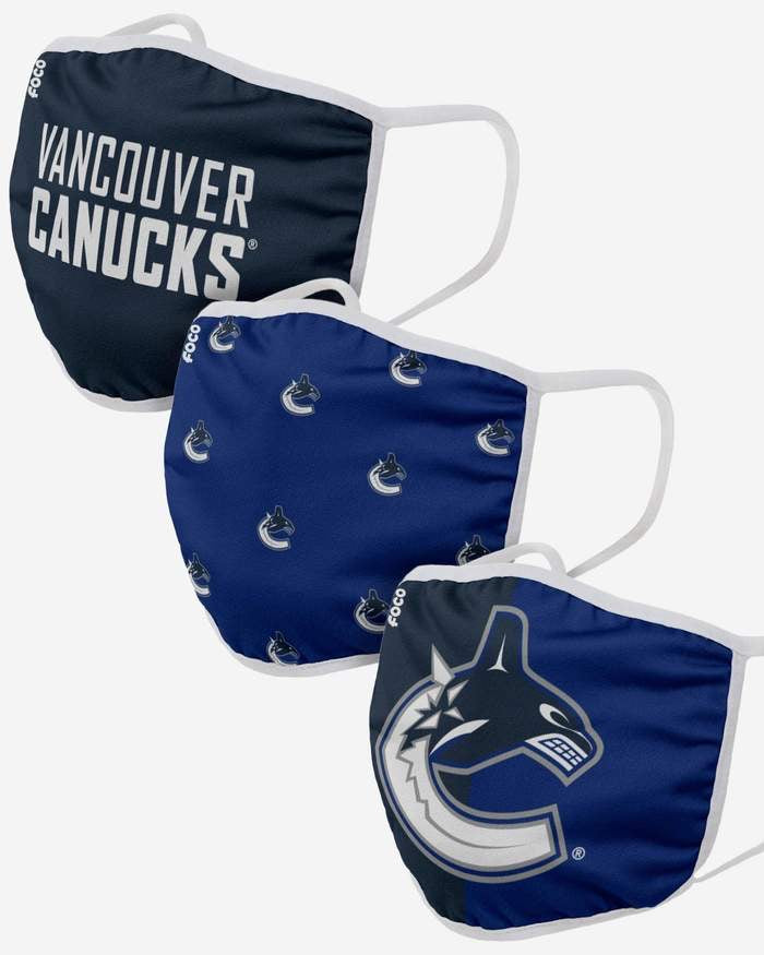 Vancouver Canucks FOCO NHL Face Mask Covers Adult 3 Pack