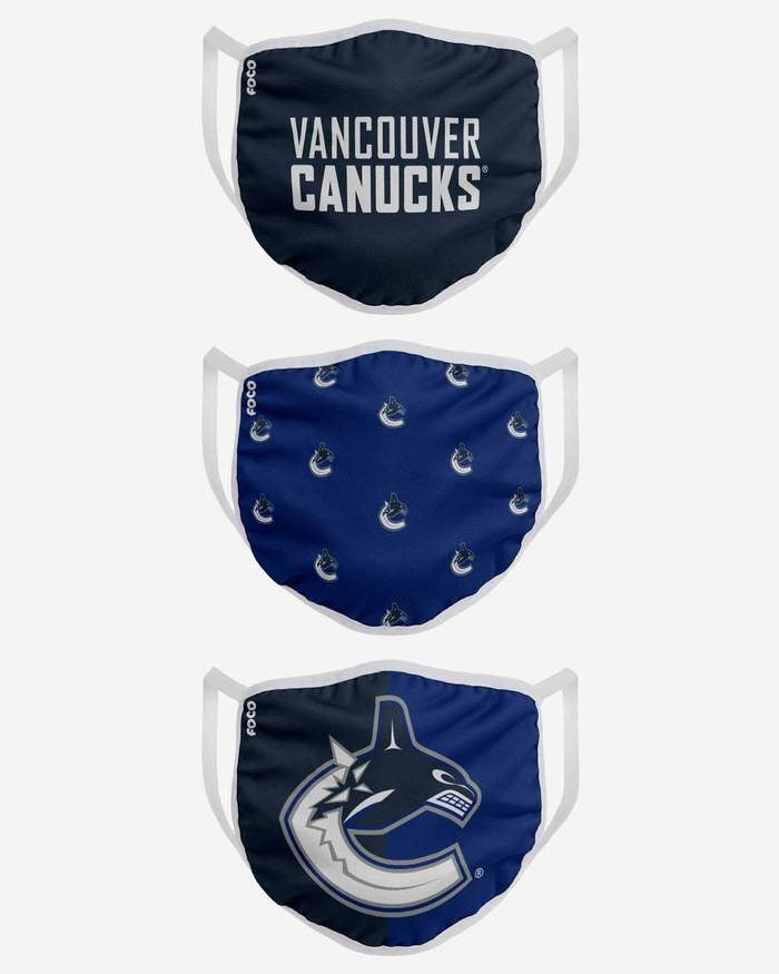 Vancouver Canucks FOCO NHL Face Mask Covers Adult 3 Pack