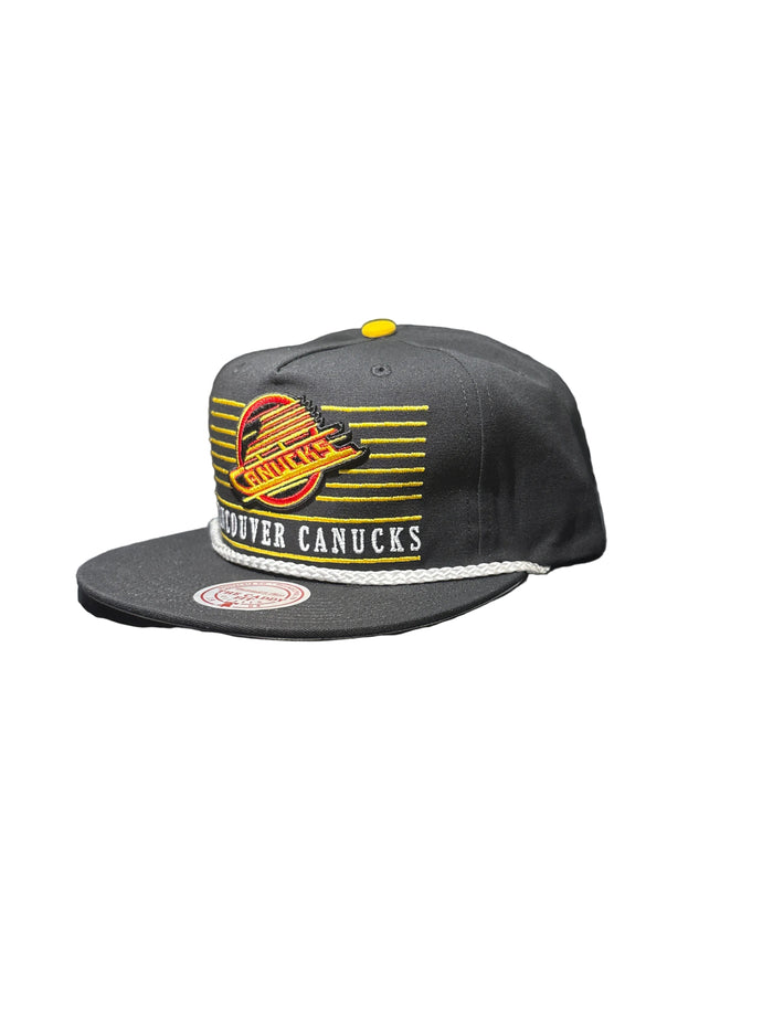 Vancouver Canucks Mitchell & Ness Ascend Dusk Caddy Fit Snapback Hat - Black