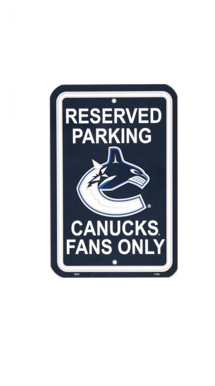 Vancouver Canucks Sports Vault Reserved Parking Fan Sign