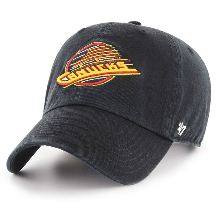 Vancouver Canucks Vintage Black Clean Up '47 Brand Adjustable Hat