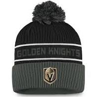 Vegas Golden Knights Fanatics Branded Authentic Pro Locker Room Cuffed Pom Knit Hat - Black/Gray