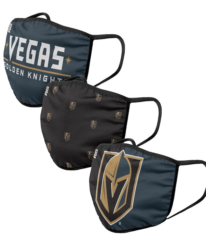 Vegas Golden Knights FOCO NHL Face Mask Covers Adult 3 Pack