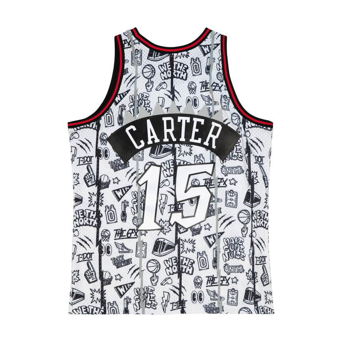 Vince Carter #15 Toronto Raptors Mitchell & Ness Doodle 1998-99 Hardwood Classic Swingman White Jersey