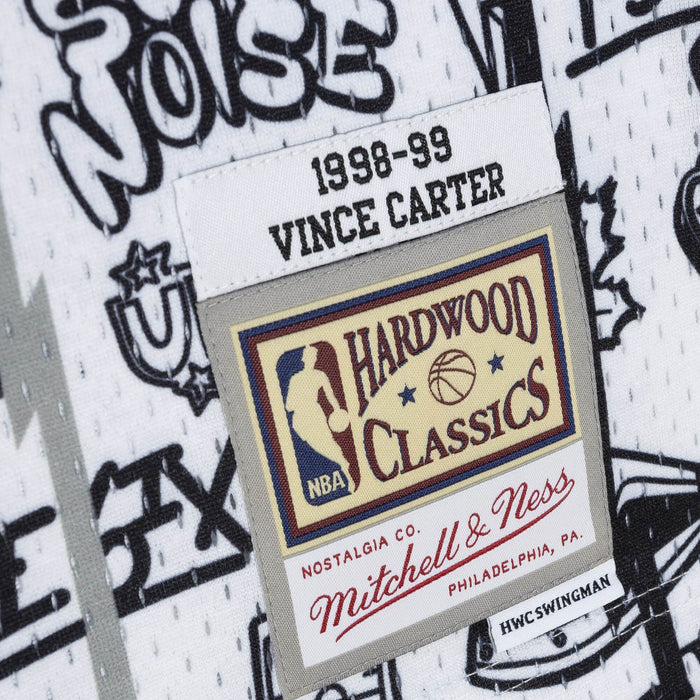 Vince Carter #15 Toronto Raptors Mitchell & Ness Doodle 1998-99 Hardwood Classic Swingman White Jersey
