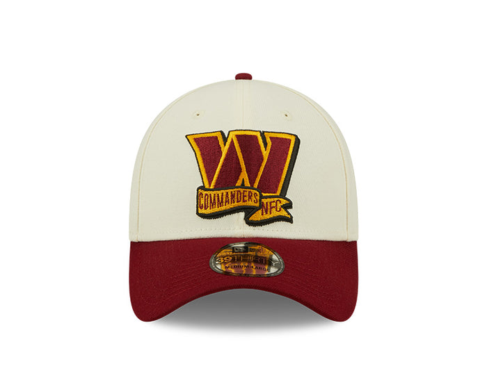 Washington Commanders 2022 Sideline New Era Cream/Red - 39THIRTY 2-Tone Flex Hat