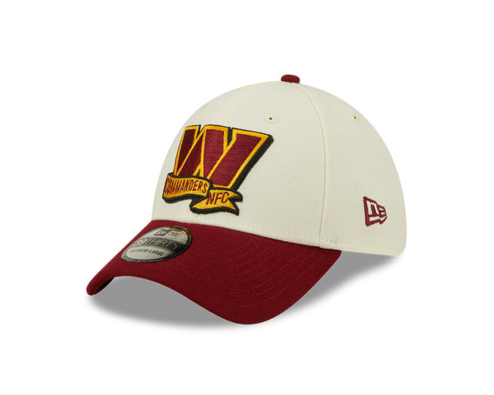 Washington Commanders 2022 Sideline New Era Cream/Red - 39THIRTY 2-Tone Flex Hat