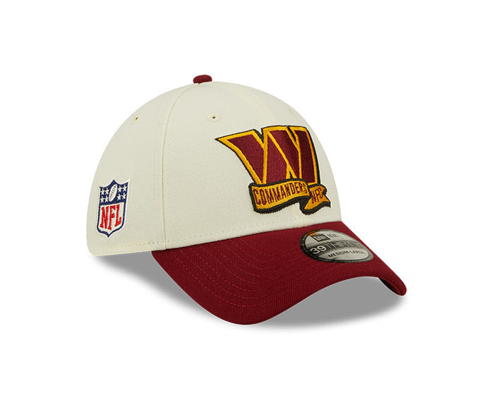 Washington Commanders 2022 Sideline New Era Cream/Red - 39THIRTY 2-Tone Flex Hat