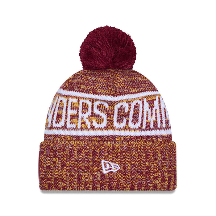 Washington Commanders New Era 2025 Sideline Cold Weather Cuffed Knit Hat with Pom