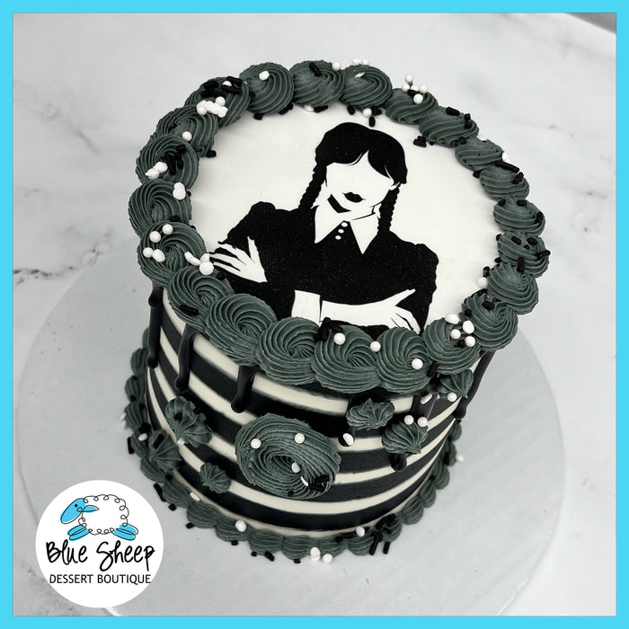 wednesday addams cake