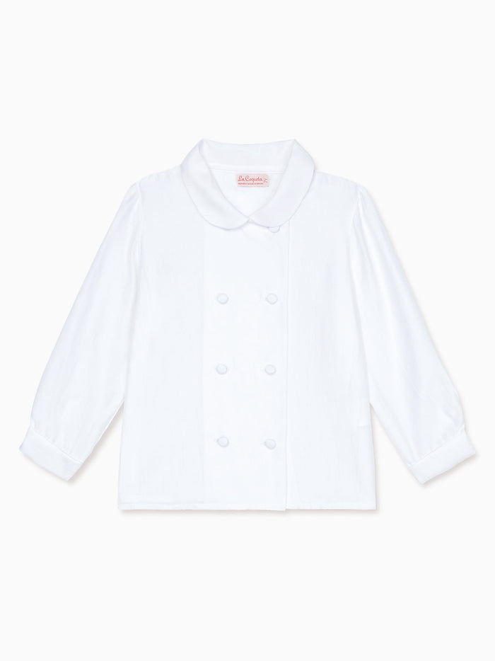 White Barba Ceremony Long Sleeve Boy Shirt