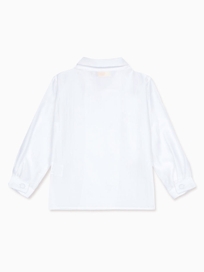 White Barba Ceremony Long Sleeve Boy Shirt