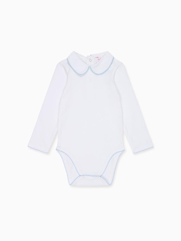 White & Blue Lirio Baby Body Vest