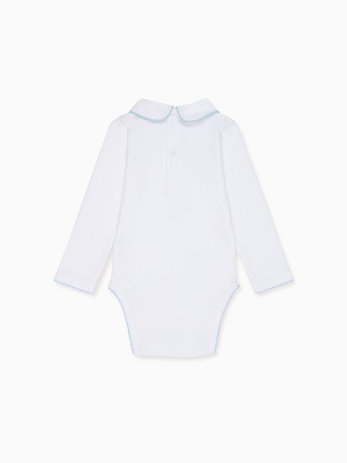 White & Blue Lirio Baby Body Vest