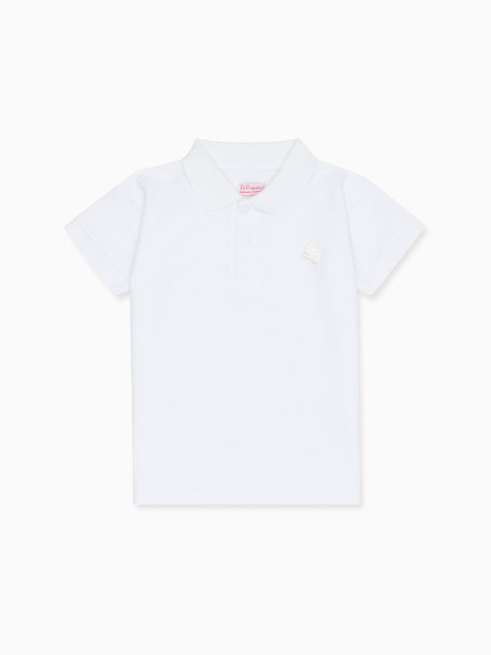 White Camilo Boy Polo Shirt