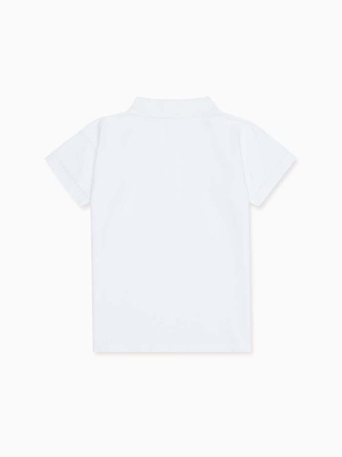 White Camilo Boy Polo Shirt