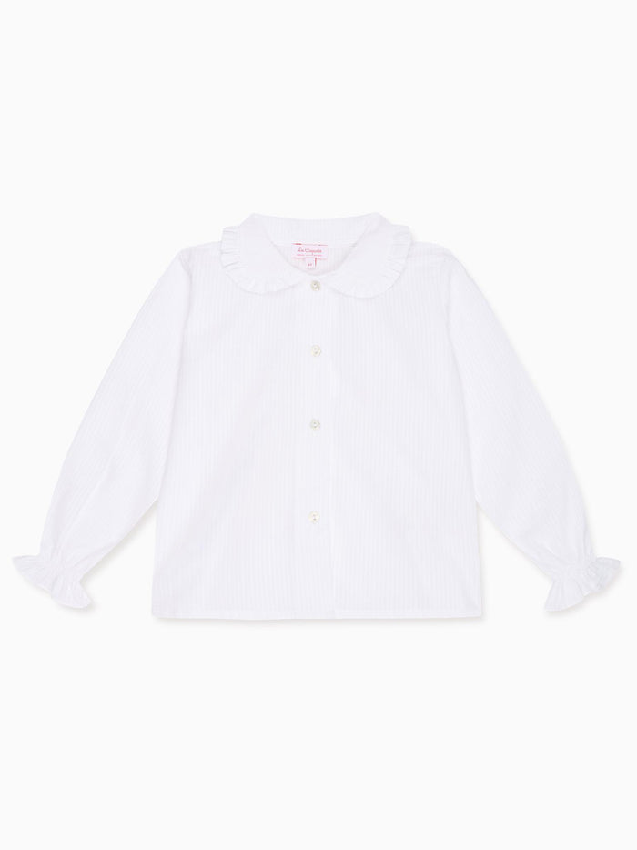 White Dameras Long Sleeve Girl Shirt