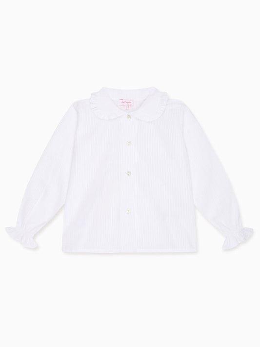 White Dameras Long Sleeve Girl Shirt