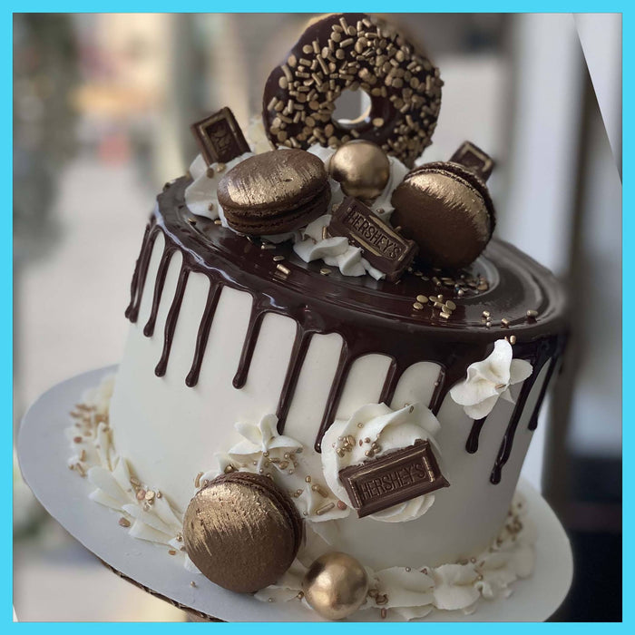 white gold & ganache to go cake