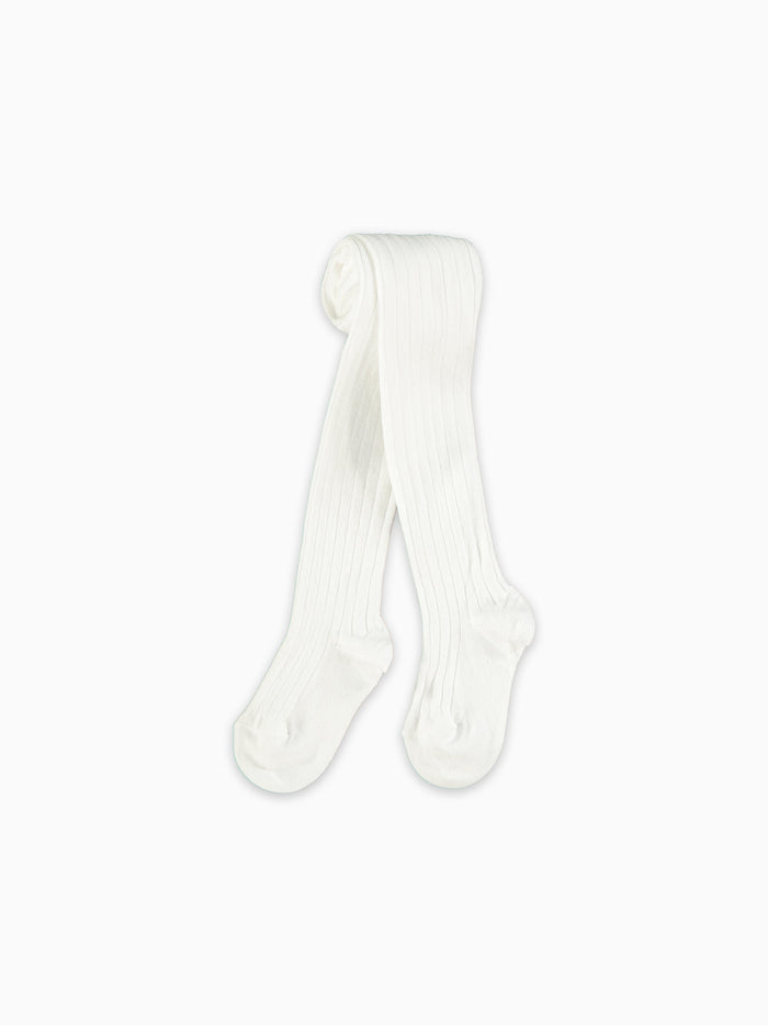 White Mix Ribbed Kids Tights Set