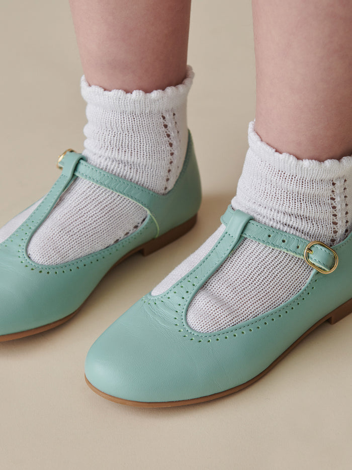 White Openwork Short Girl Socks