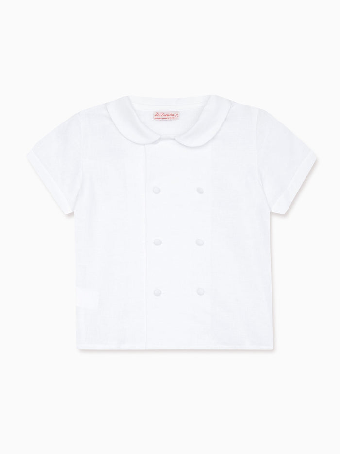 White Toni Ceremony Short Sleeve Boy Shirt