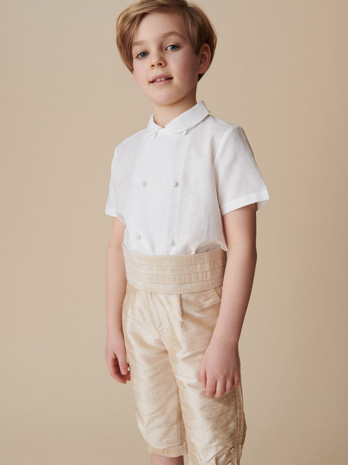 White Toni Ceremony Short Sleeve Boy Shirt