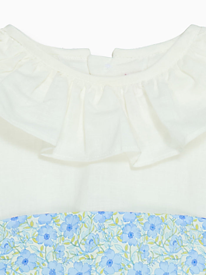 White Vega Floral Long Ceremony Girl Dress