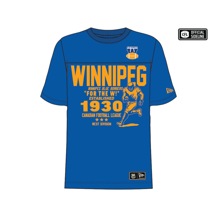 Winnipeg Blue Bombers Turf Team Established 1930 New Era T-Shirt - Blue